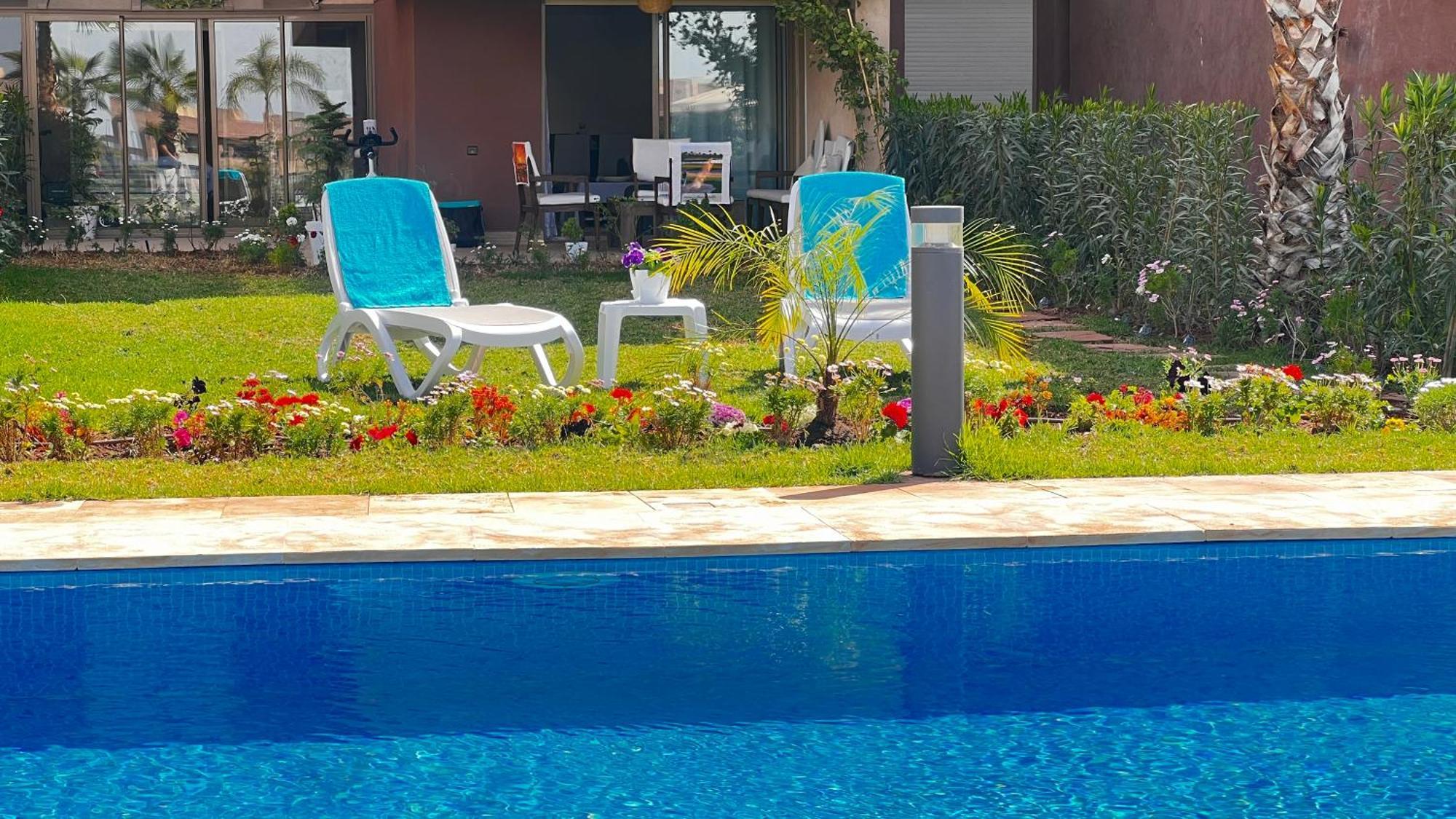 Appartement De Luxe Avec Jardin Vue Sur La Piscine Golf Securise 24H Sur 24 A 5 Minutes De L Aeroport Marrakesh Eksteriør billede
