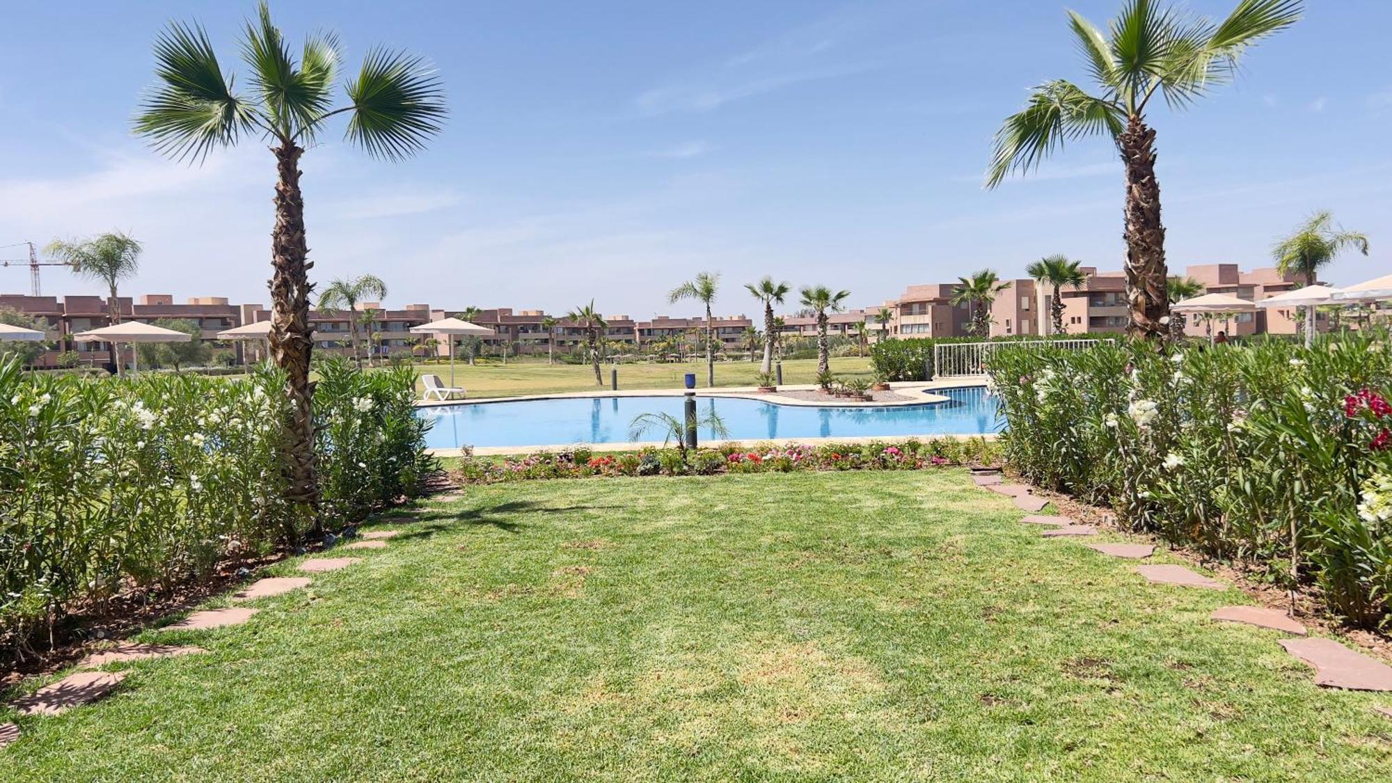Appartement De Luxe Avec Jardin Vue Sur La Piscine Golf Securise 24H Sur 24 A 5 Minutes De L Aeroport Marrakesh Eksteriør billede